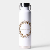 Crowned by Nature – Elegant Blush & Gold Floral Wa Waterfles (Voorkant)