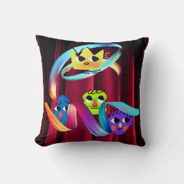 Crowned Chaos – Kleurrijke Abstracte Gezichten Gr Kussen