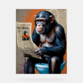 Crowned Chimp Royalty - Leuke Pop Kunst met Kleurr Acryl Bord (Voorkant)