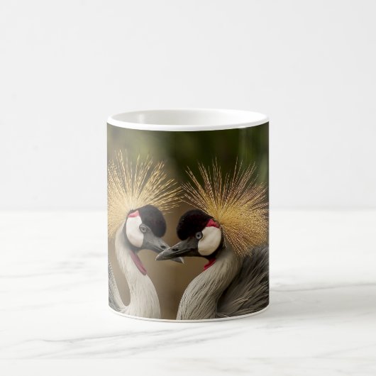 Crowned Crane Witte Koffie Mok (Center)