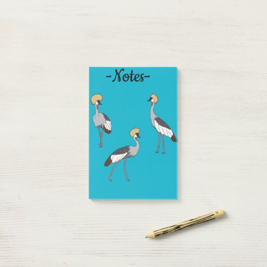 Crowned Cranes Post-it® Notes (Op bureau)