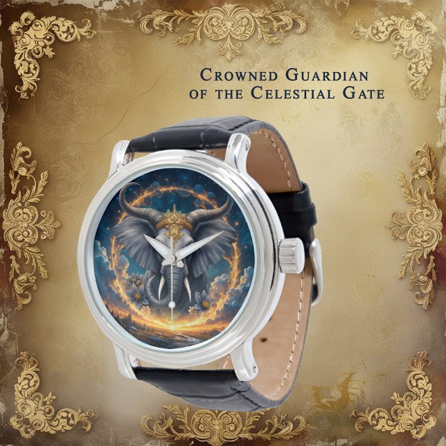 Crowned Guardian of the Celestial Gate the elefant Horloge (Creator heeft geüpload)