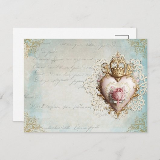 Crowned Heart  Collage Briefkaart (Voorkant / Achterkant)