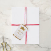 Crowned in Gold Royal Chair Birthday Party Cadeaulabel (Met Touw)