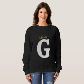 Crowned Letter G Monogram Design Trui (Voorkant volledig)