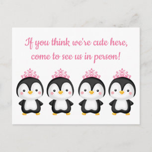 Crowned Penguin Concert Invitation personaliseren Uitnodiging Briefkaart