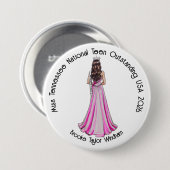 Crowned Queen Custom Pageant Button (Voorkant /achterkant)