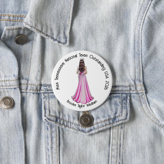 Crowned Queen Custom Pageant Button (In situ)
