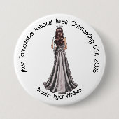 Crowned Queen Custom Pageant Button (Voorkant)