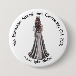 Crowned Queen Custom Pageant Button