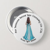 Crowned Queen Custom Pageant Button (Voorkant /achterkant)