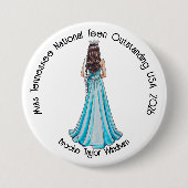 Crowned Queen Custom Pageant Button (Voorkant)