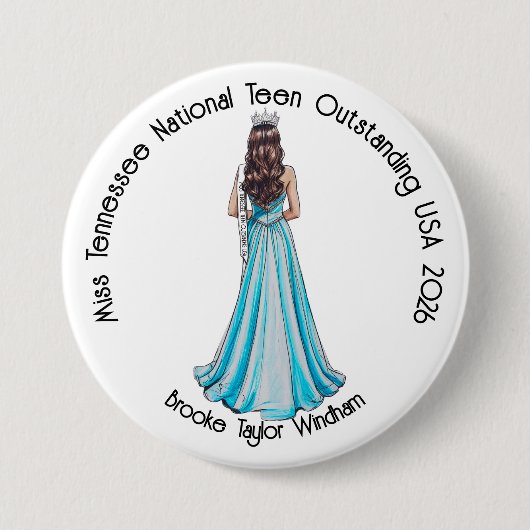 Crowned Queen Custom Pageant Button (Voorkant)