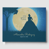 Crowned Silhouette met Moon Quinceanera Gastenboek (Voorkant)