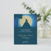 Crowned Silhouette met Moon Quinceanera Uitnodiging Briefkaart (Staand voorkant)