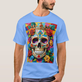 Crowned Sugar Skull Art T-shirt