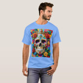 Crowned Sugar Skull Art T-shirt (Voorkant volledig)