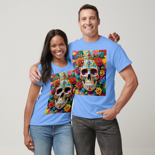 Crowned Sugar Skull Art T-shirt (Unisex)