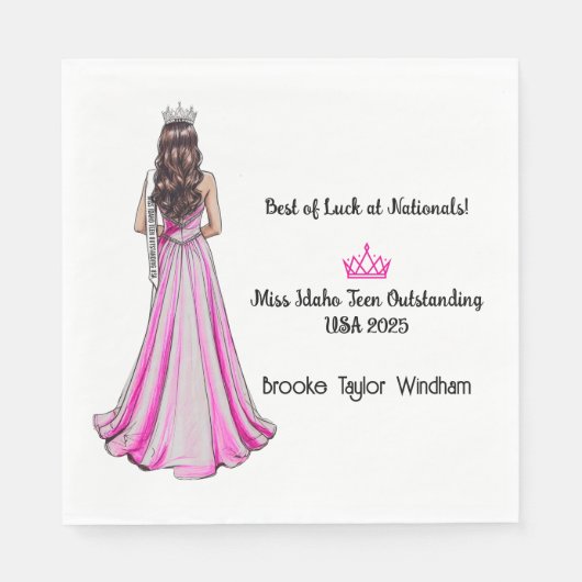 Crowning Queens Pageant Send-off Party Napkins Servet (Voorkant)