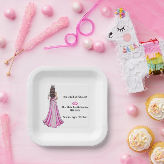 Crowning Queens Pageant Send-off Party Plates Papieren Bordje (Feest)