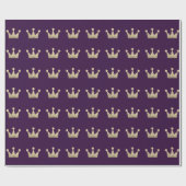 Crowns Glitter Goud Afstuderen VIP Paarse Amethist Cadeaupapier (Vlak)