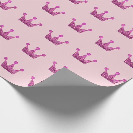 Crowns Glitter Roze Afstuderen Roze Fuchsia Pastel Cadeaupapier (Hoek)