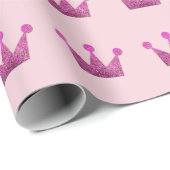 Crowns Glitter Roze Afstuderen Roze Fuchsia Pastel Cadeaupapier (Rol Hoek)