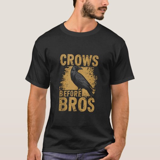 Crows Before Bros Design Dark Bird Witchcraft Retr T-shirt (Voorkant)