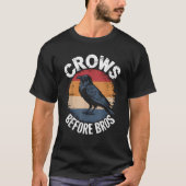 Crows Before Bros Design Dark Bird Witchcraft Retr T-shirt (Voorkant)