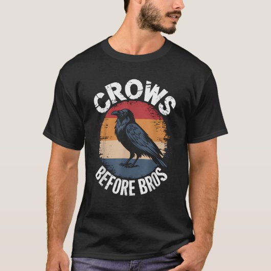 Crows Before Bros Design Dark Bird Witchcraft Retr T-shirt (Voorkant)