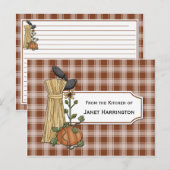 Crows Cornstalks pomkin Autumn Recipe Cards Briefkaart (Voorkant / Achterkant)
