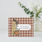 Crows Cornstalks pomkin Autumn Recipe Cards Briefkaart (Staand voorkant)