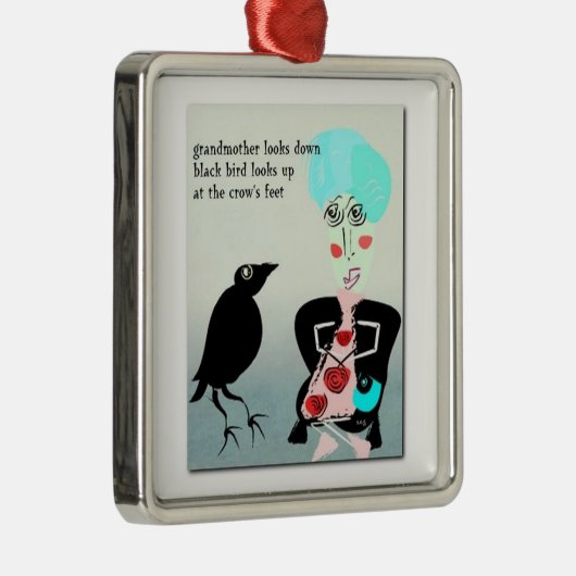 Crow's Feet Haiku Art Ornament (Rechts)