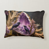 Crows Ravens Amethyst Crystal Fantasy Accent Kussen (Achterkant)