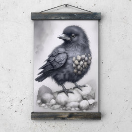 Crows Rock! Poster niedliche Krähe auf Steinen
