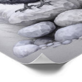 Crows Rock! Poster von Krähe mit Hut auf Steinen (Hoek)