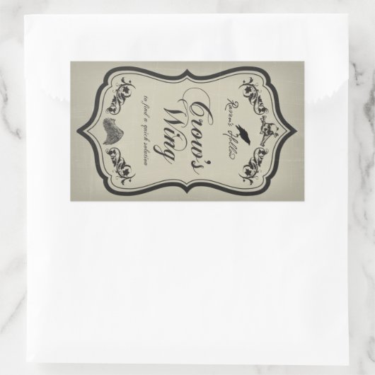 Crow's Wing Halloween Jar Sticker Label (Tas)