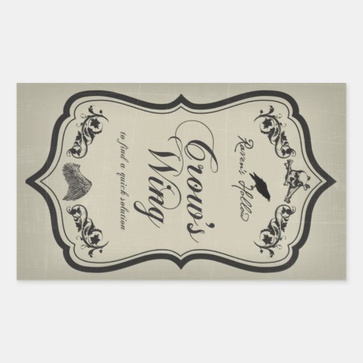 Crow's Wing Halloween Jar Sticker Label (Voorkant)
