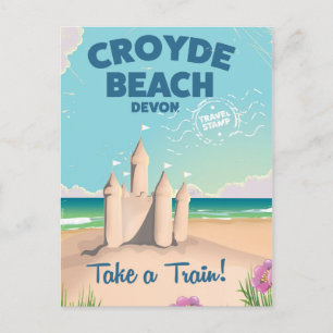 CROYDE BEACH Devon Vintage poster Briefkaart