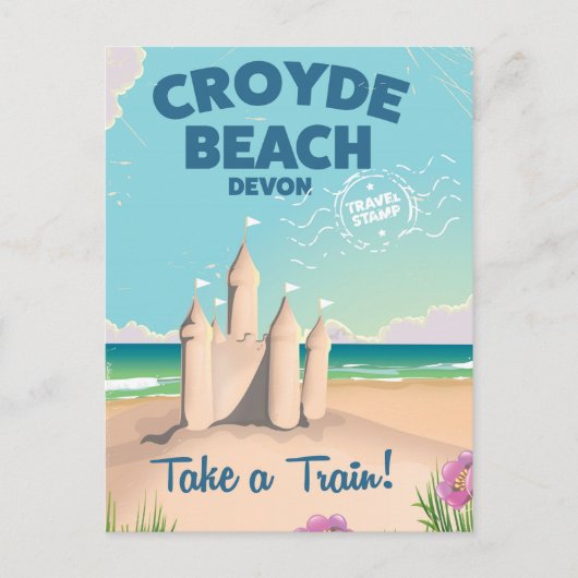 CROYDE BEACH Devon Vintage reisposter Briefkaart (Voorkant)