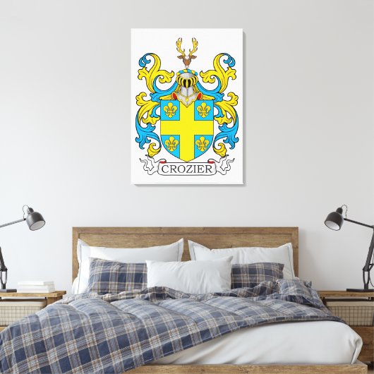 Crozier Family Crest Canvas Afdruk (Insitu (Slaapkamer))