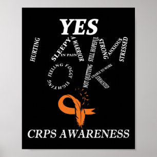 CRPS Awareness Chronic Pain Oranje Lint RSD CRPS Poster