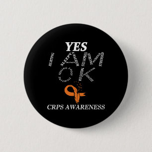 CRPS Awareness Chronic Pain Oranje Lint RSD CRPS Ronde Button 5,7 Cm