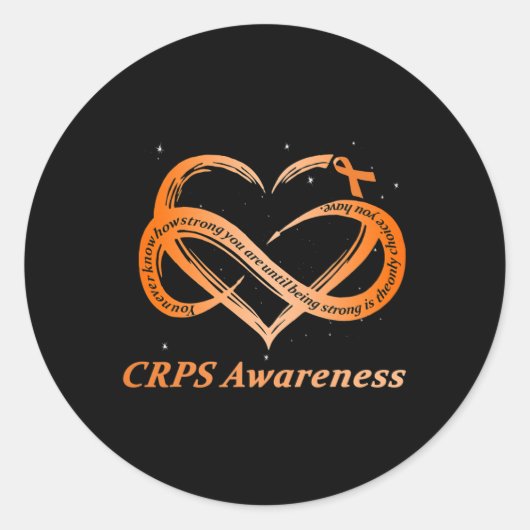 CRPS Awareness Chronic Pain Oranje RSD CRPS Ronde Sticker (Voorkant)