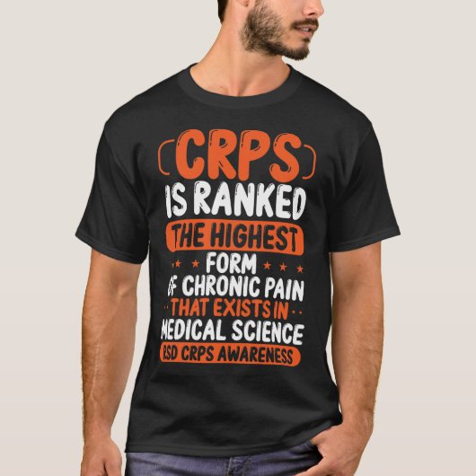 CRPS Awareness Chronic Pain Oranje RSD CRPS T-shirt (Voorkant)