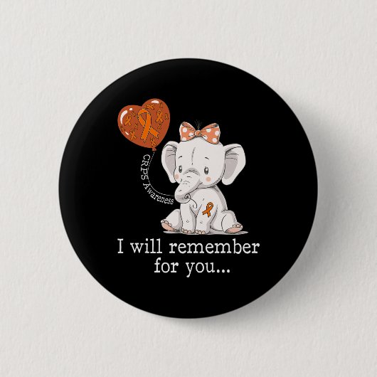Crps Awareness Elephant Ronde Button 5,7 Cm (Voorkant)