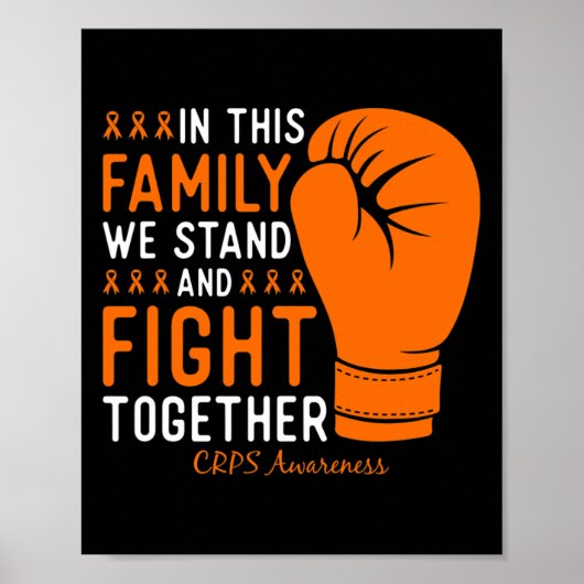 Crps Awareness Family Fight Support Boxing Glove Poster (Voorkant)