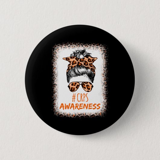CRPS Awareness Month Oranje lint Ronde Button 5,7 Cm (Voorkant)