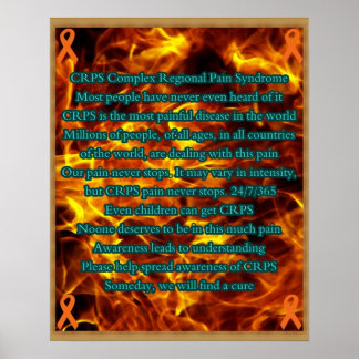 CRPS Awareness poster met een gedrukt lijst ontwer