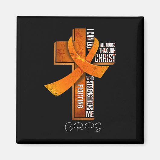 CRPS Bewustzijn Sinaasappel Ribbon Christelijk Cro Magneet (Voorkant)